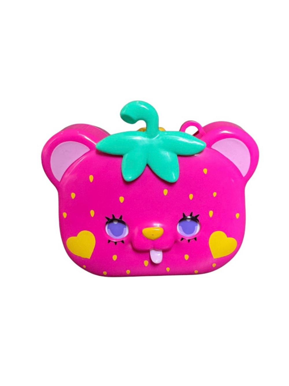 Polly Pocket Pink Straw-Beary Patch Bear Compact